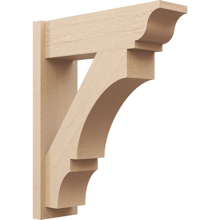 Ekena Millwork 8-in W x 26-in D x 32-in H Balboa Trad Rough Cedar Woodgrain TimberThane Outlooker, Primed Tan OUTUR080X26X32BOA04RCPR